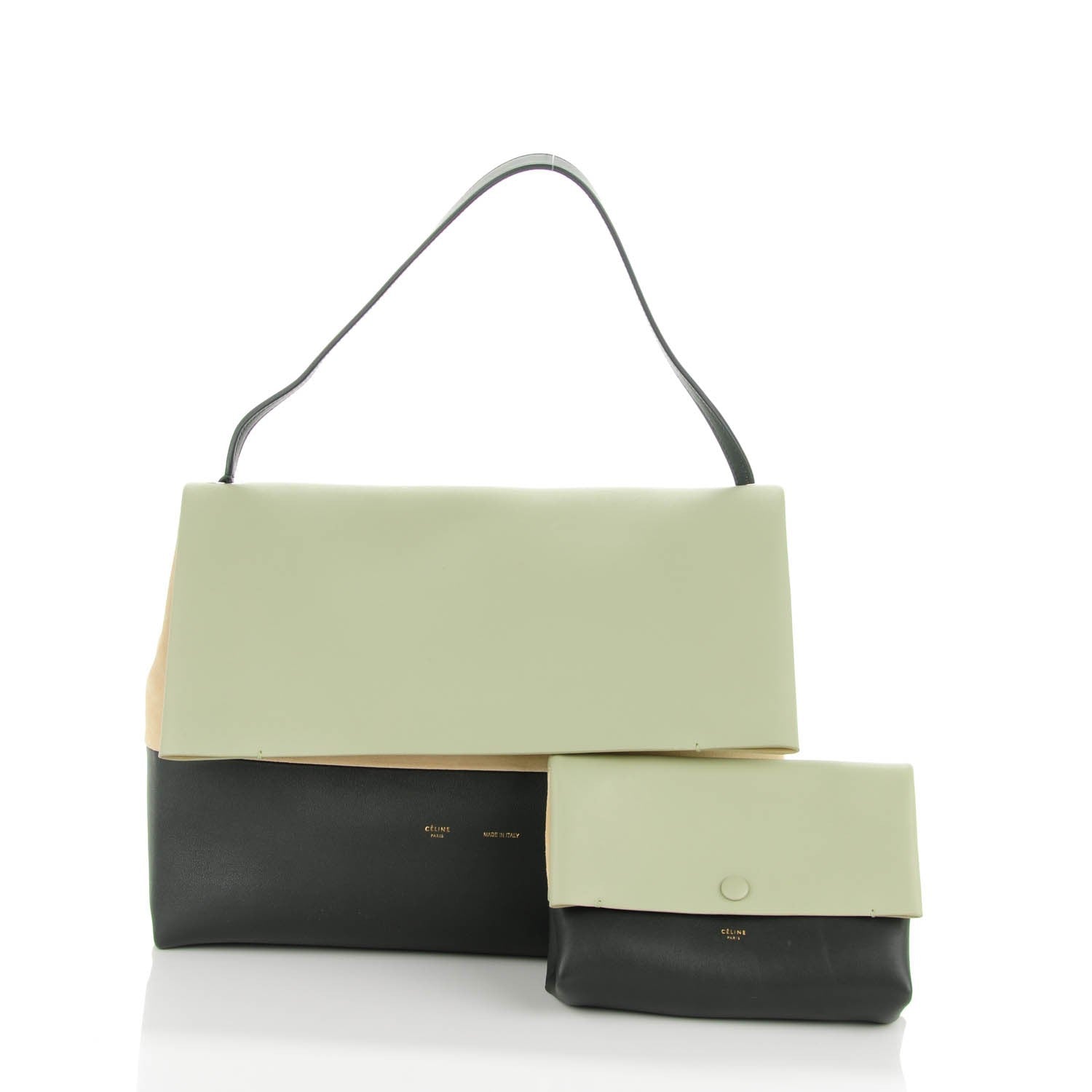 Celine Calfskin Suede All Soft Shoulder Bag Pistachio 5 of 8