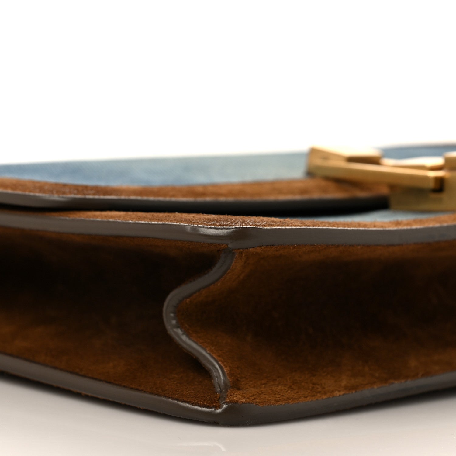 Saint Laurent Denim Carre Satchel Dusty Blue Dark Land 8 of 9