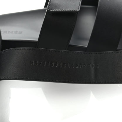 Hermes Calfskin Mens Chypre Sandals 42 Black 7 of 8