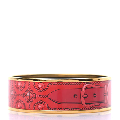 Hermes Enamel Printed Colliers de Chiens Wide Bracelet 65 3 of 5