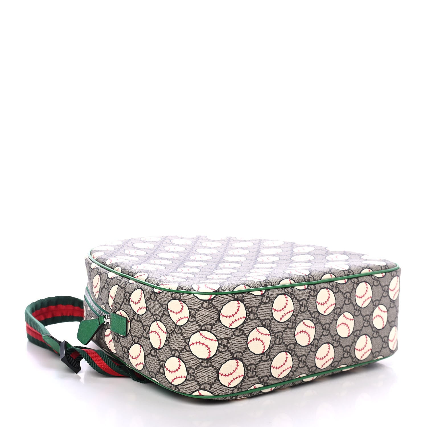 Gucci GG Supreme Monogram Baseballs Web Childrens Backpack Green 3 of 4