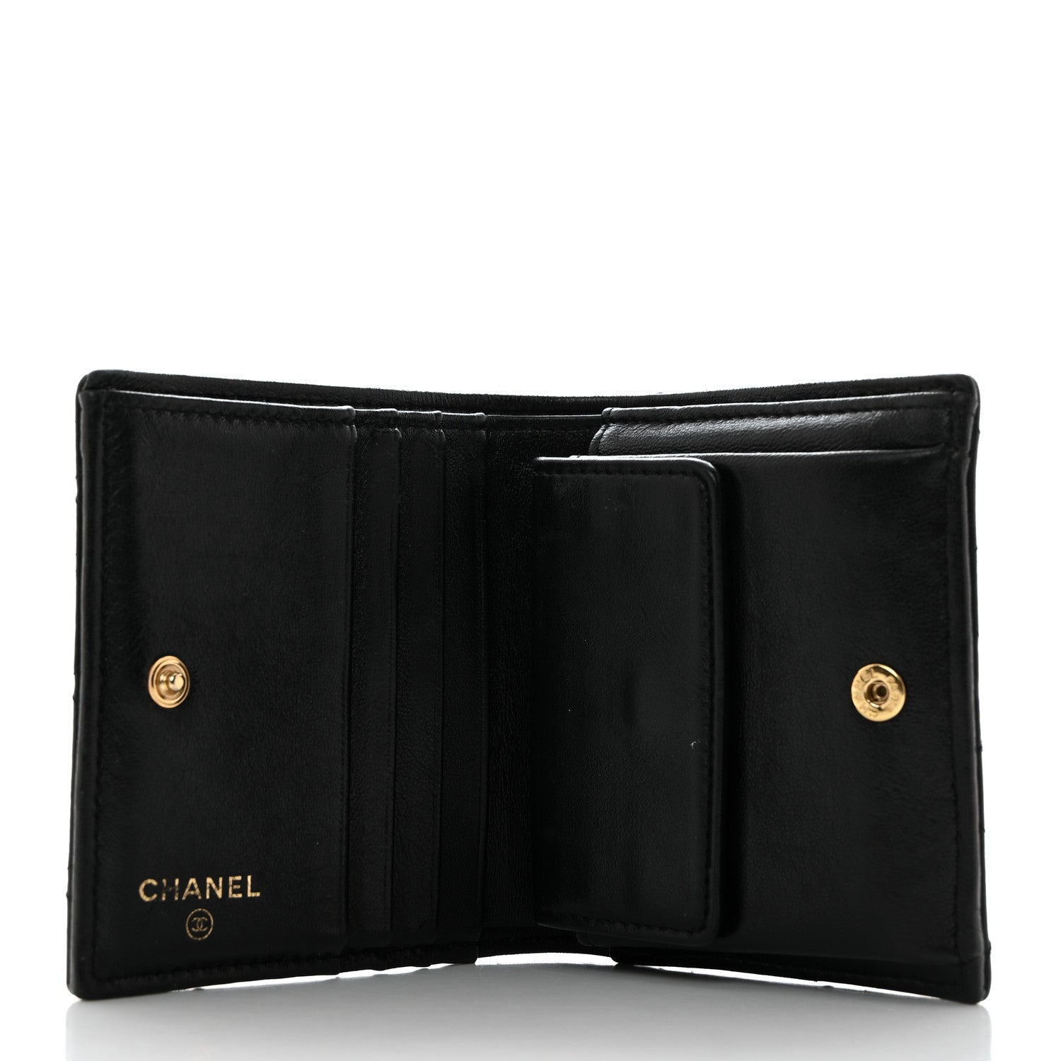 Chanel Lambskin Quilted CC Compact Bifold Wallet Black 5 of 8