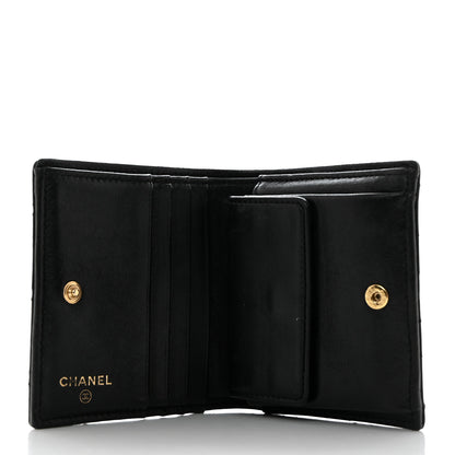 Chanel Lambskin Quilted CC Compact Bifold Wallet Black 5 of 8