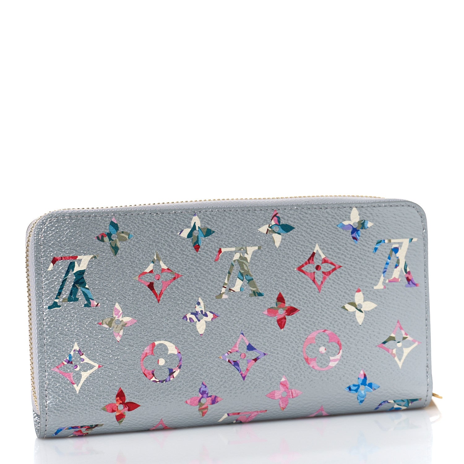 Louis Vuitton Metallic Monogram LV Garden Zippy Wallet Silver 3 of 9