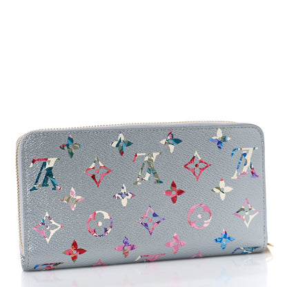 Louis Vuitton Metallic Monogram LV Garden Zippy Wallet Silver 3 of 9