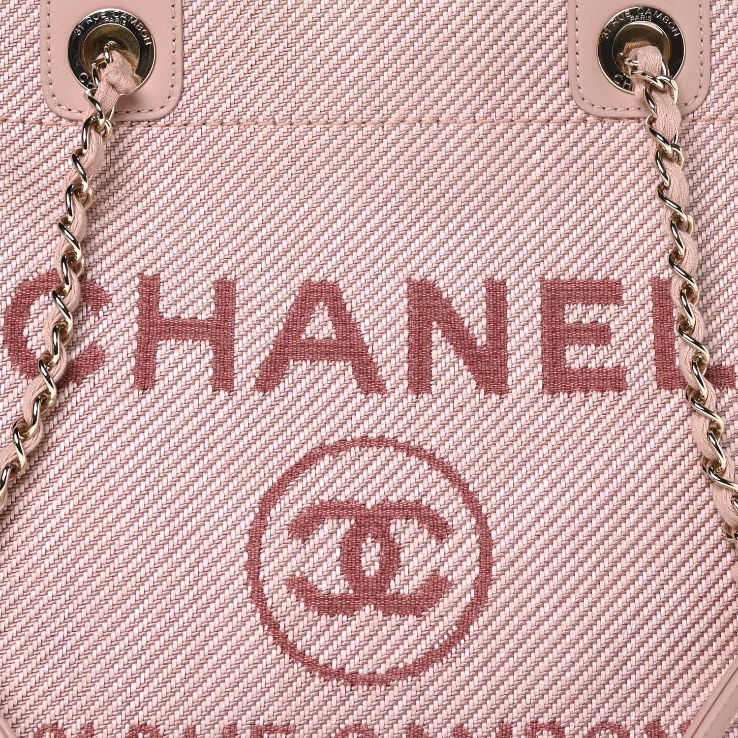 Chanel Mixed Fibers Calfskin Small Deauville Tote Rose Pink 7 of 9