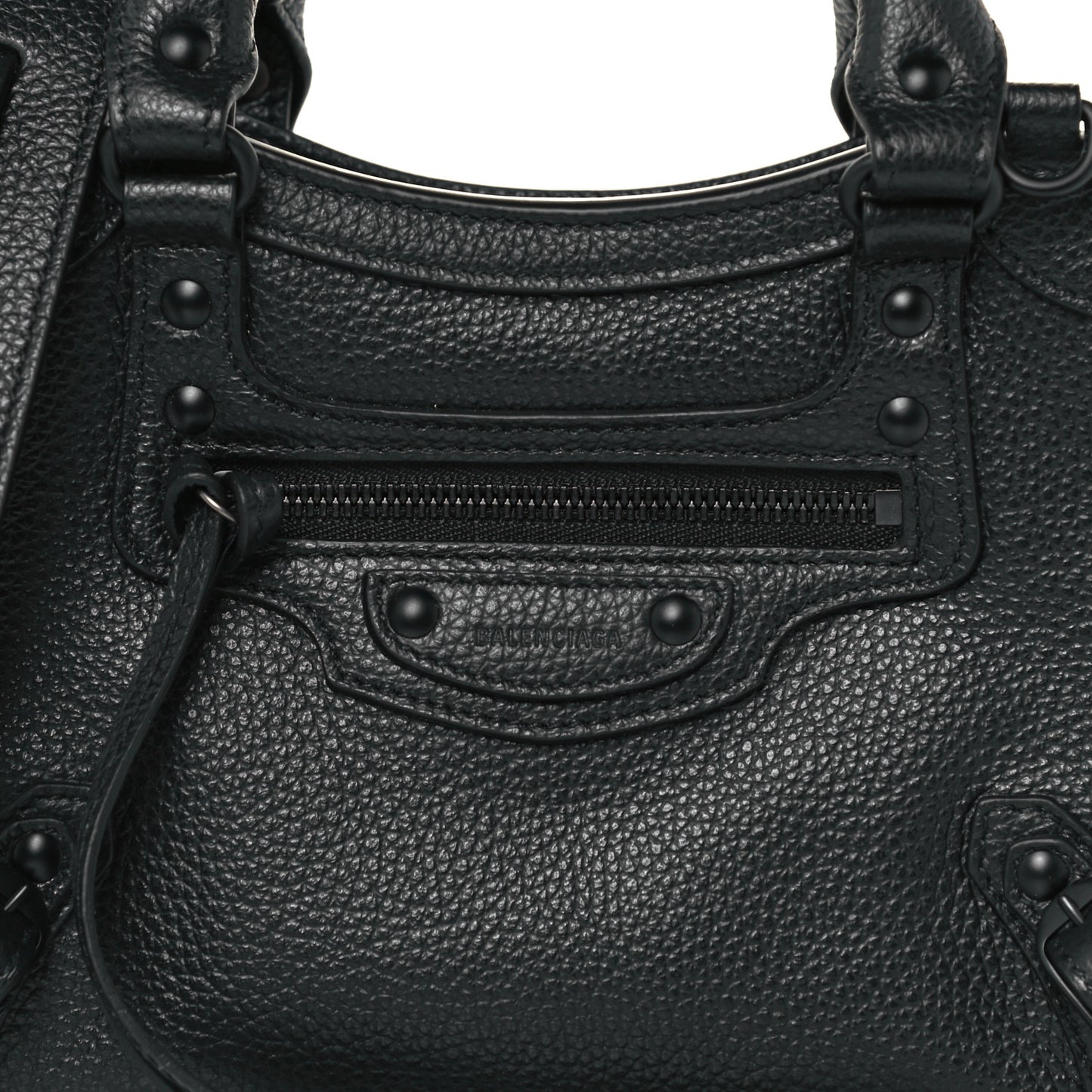 Grained Calfskin Neo Classic Black Hardware Mini City Black