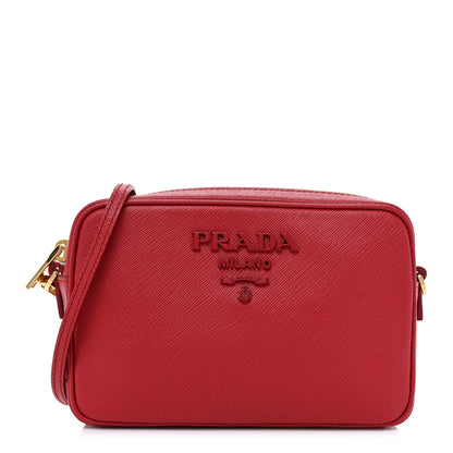 Prada Saffiano Lux Small Camera Crossbody Bag Fuoco 1 of 8