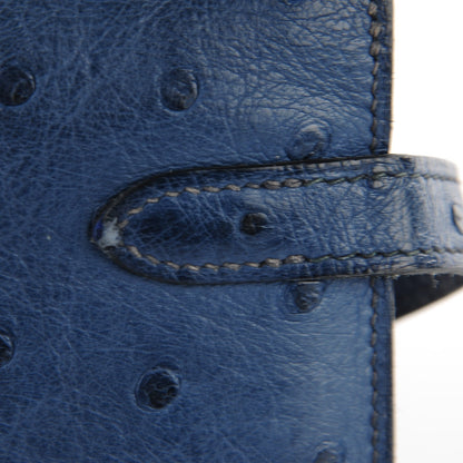 Hermes Ostrich Kelly Longue Wallet Bleu Roi 7 of 16
