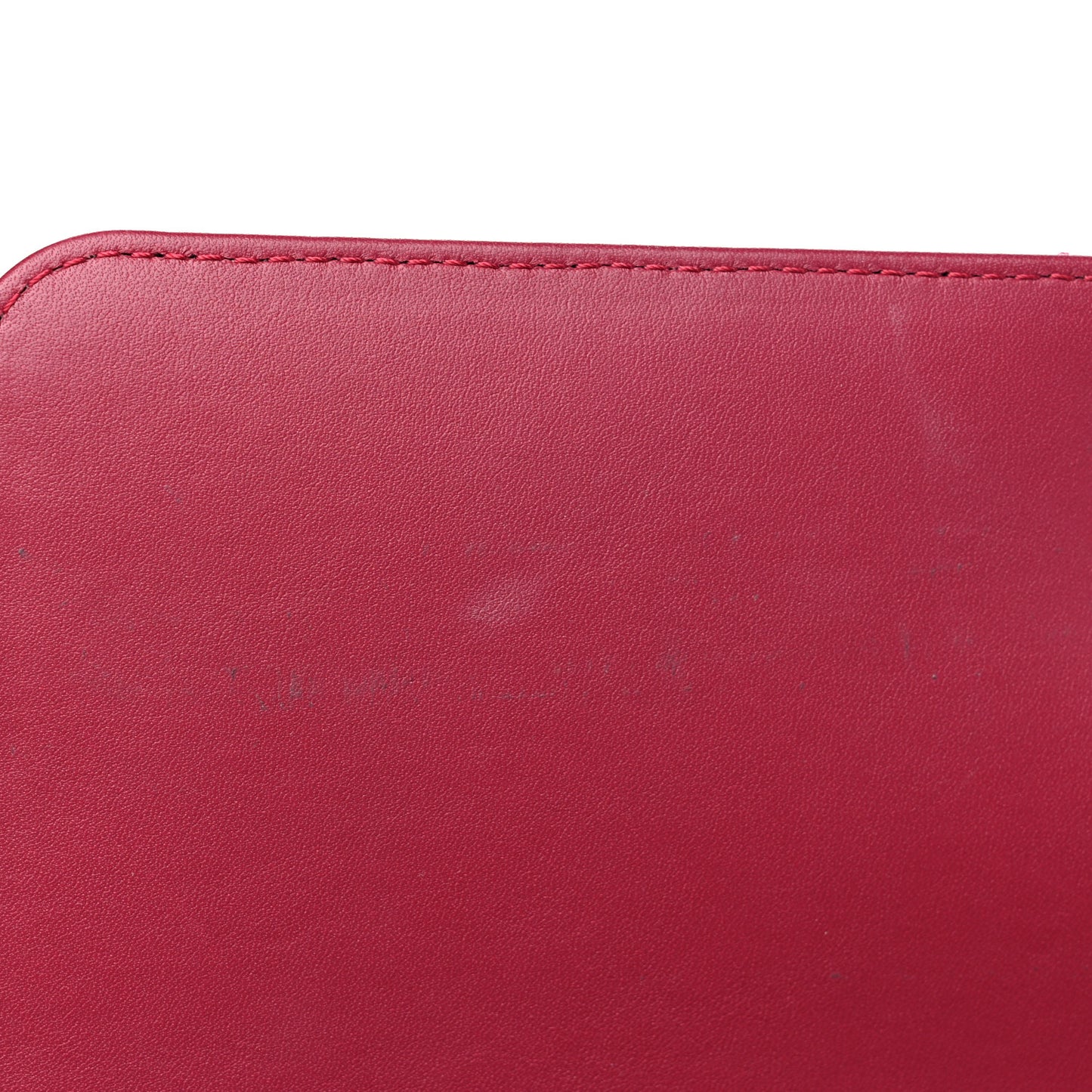 Calfskin Chevron Quilted Small Coco Handle Flap Dark Fuchsia