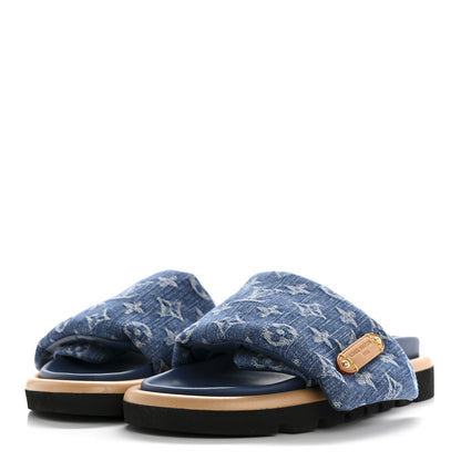 Louis Vuitton Monogram Denim LV Pool Pillow Flat Comfort Mule 36 Blue 4 of 11