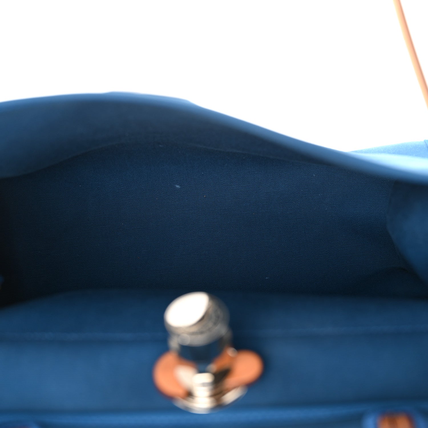 Hermes Vache Hunter Toile Herbag Zip 31 PM Bleu Natural 6 of 11