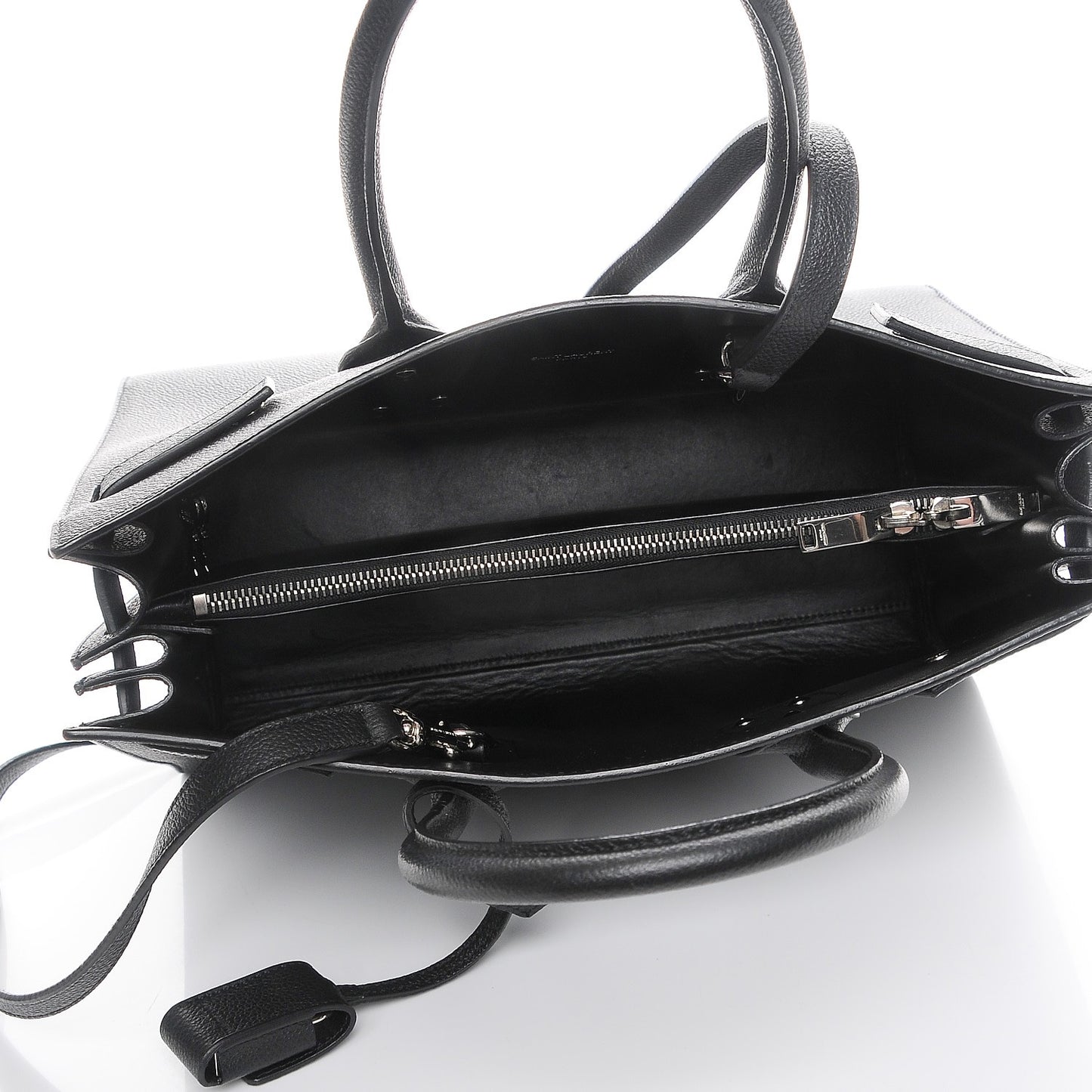 Grained Calfskin Small Sac De Jour Black