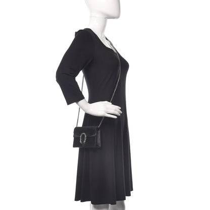 Gucci Suede Super Mini Dionysus Shoulder Bag Black 2 of 10
