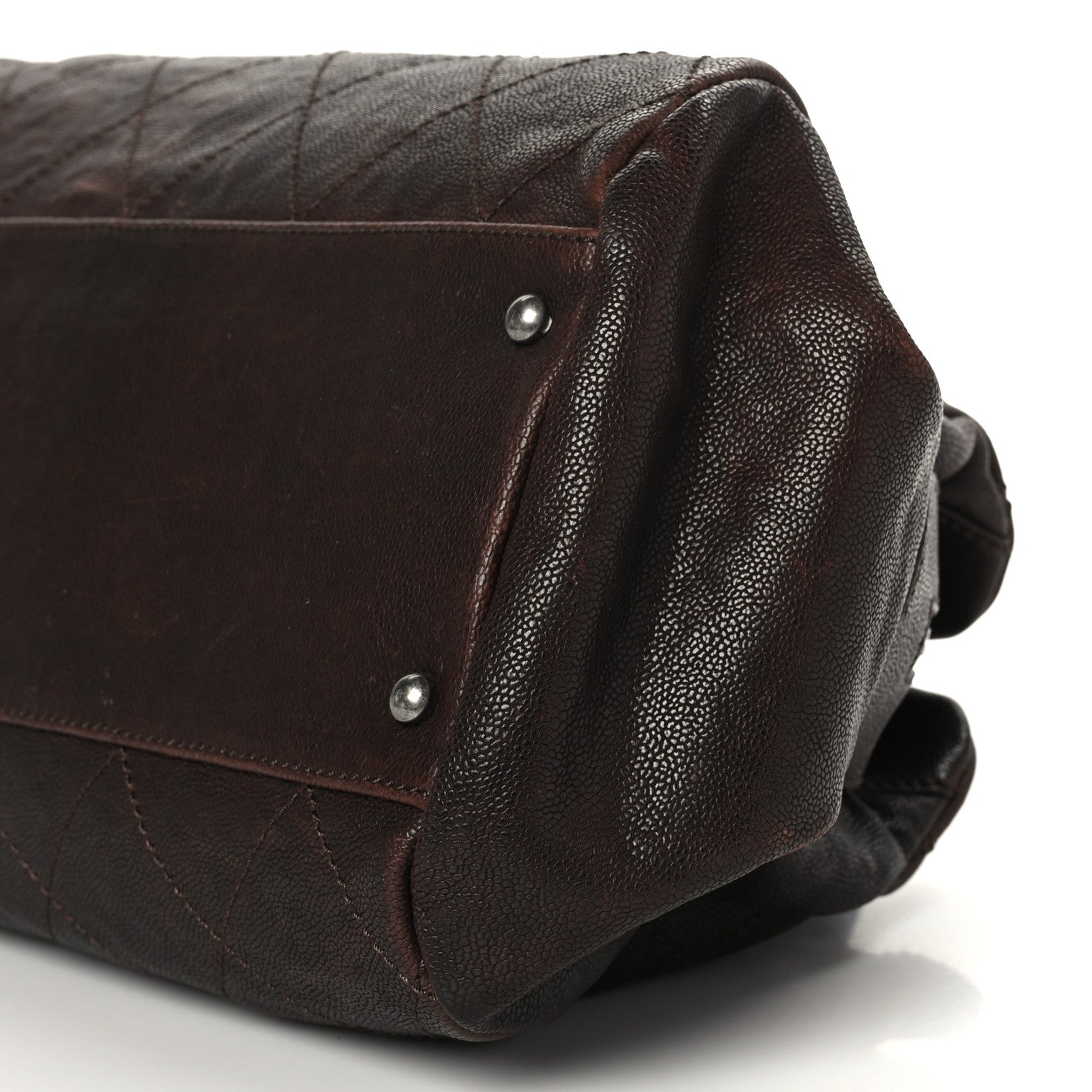 Chanel Caviar Quilted Bowler Tote Brown 9 of 9
