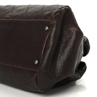 Chanel Caviar Quilted Bowler Tote Brown 9 of 9