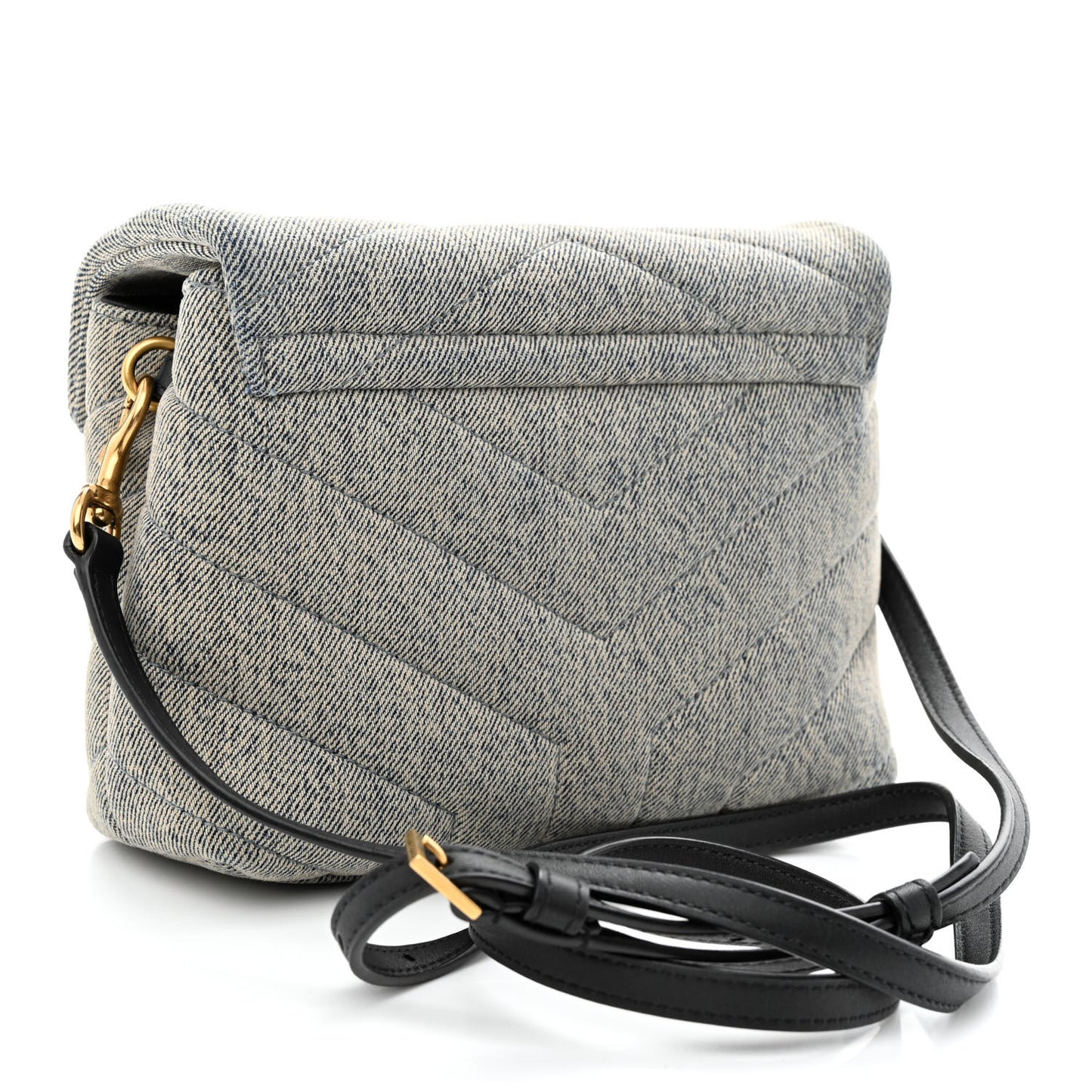 Denim Y Quilted Monogram Toy Loulou Crossbody Bag Grey