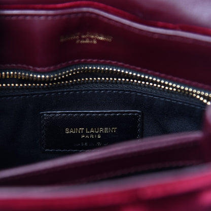 Saint Laurent Velvet Y Quilted Monogram Toy Loulou Crossbody Bag French Burgundy 8 of 12