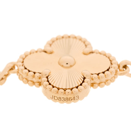 Van Cleef & Arpels 18K Yellow Gold Diamond 5 Motifs Guilloche Vintage Alhambra Bracelet 5 of 7
