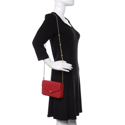 Louis Vuitton Empreinte Pochette Felicie Chain Wallet Scarlet 2 of 12