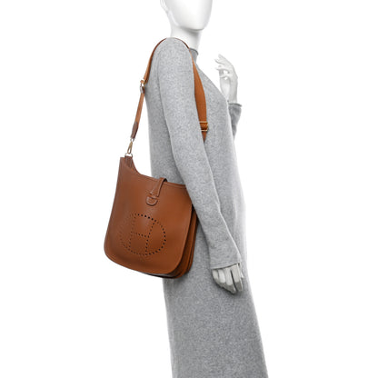 Hermes Taurillon Clemence Evelyne III PM Gold 2 of 11