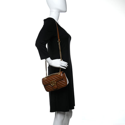 Gucci Azalea Calfskin Matelasse Diagonal Mini GG Marmont Shoulder Bag Cuir 2 of 9