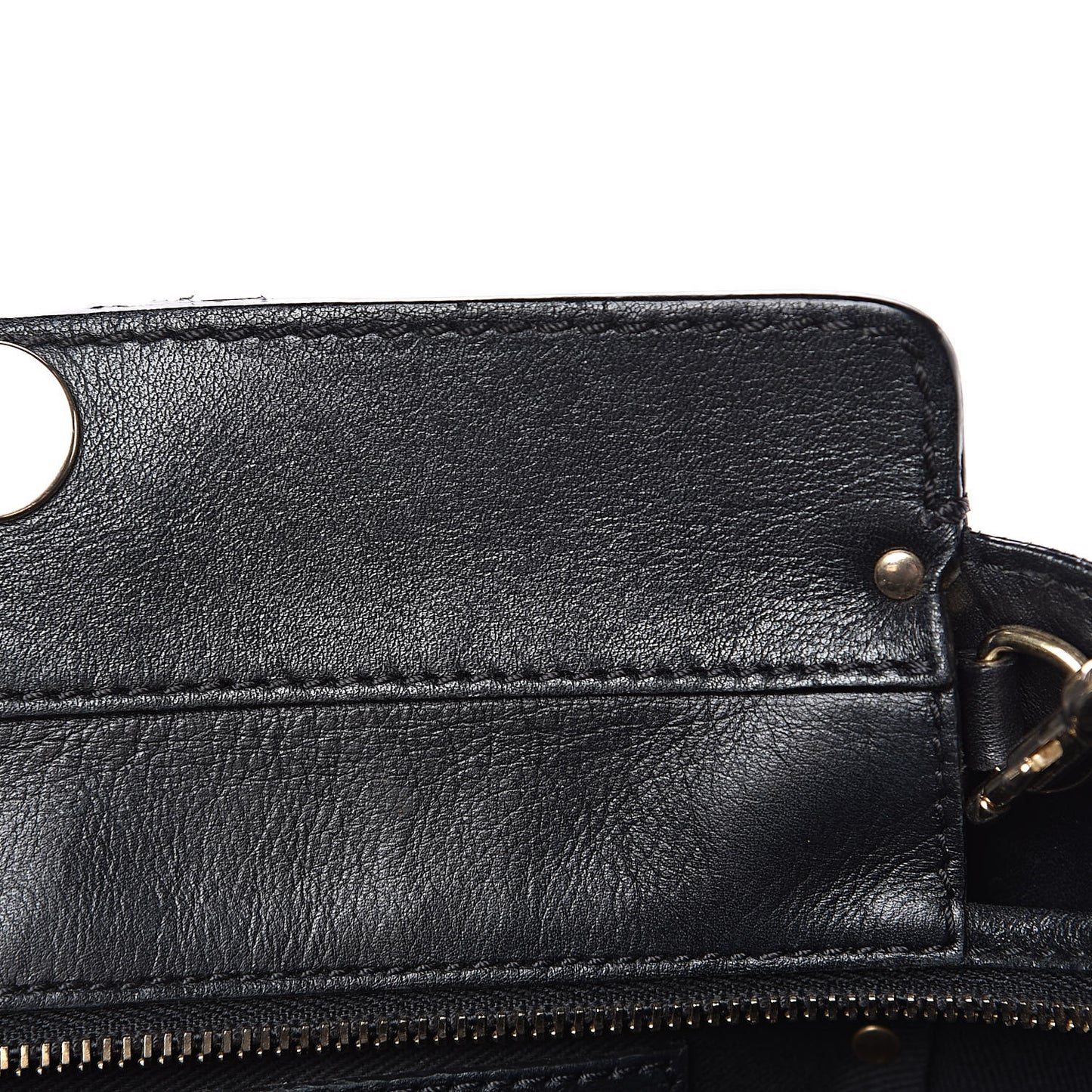 Vitello Small Rockstud Double Handle Tote Black