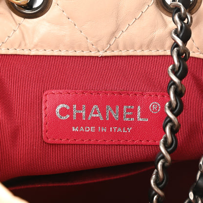 Chanel Aged Calfskin Quilted Gabrielle Backpack Beige Black 6 of 10