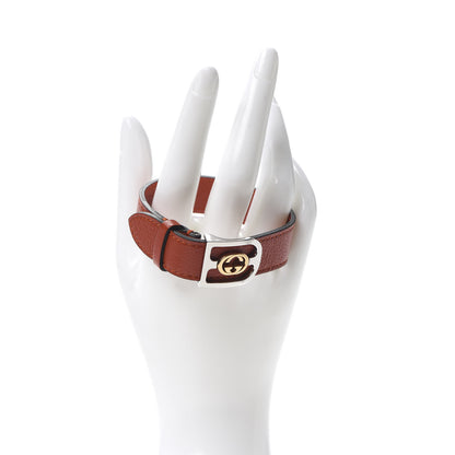 Gucci Stainless Steel 18K Yellow Gold Calfskin Interlocking G Bracelet Orange 2 of 5
