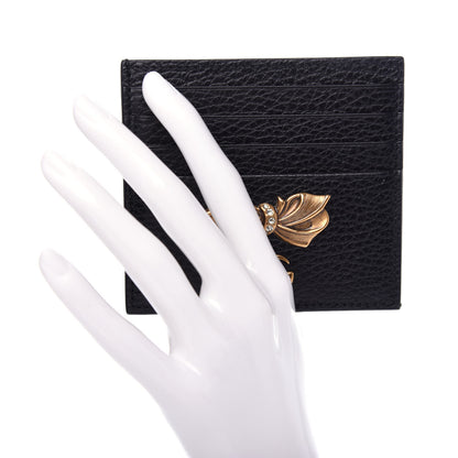 Gucci Calfskin GG Marmont Bow Card Holder Black 2 of 7