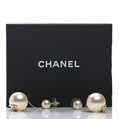 Chanel Pearl CC Chain Drop Earrings Gold 5 of 5