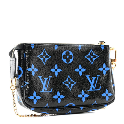 Louis Vuitton Colored Monogram Mini Pochette Accessories Blue Black 3 of 8