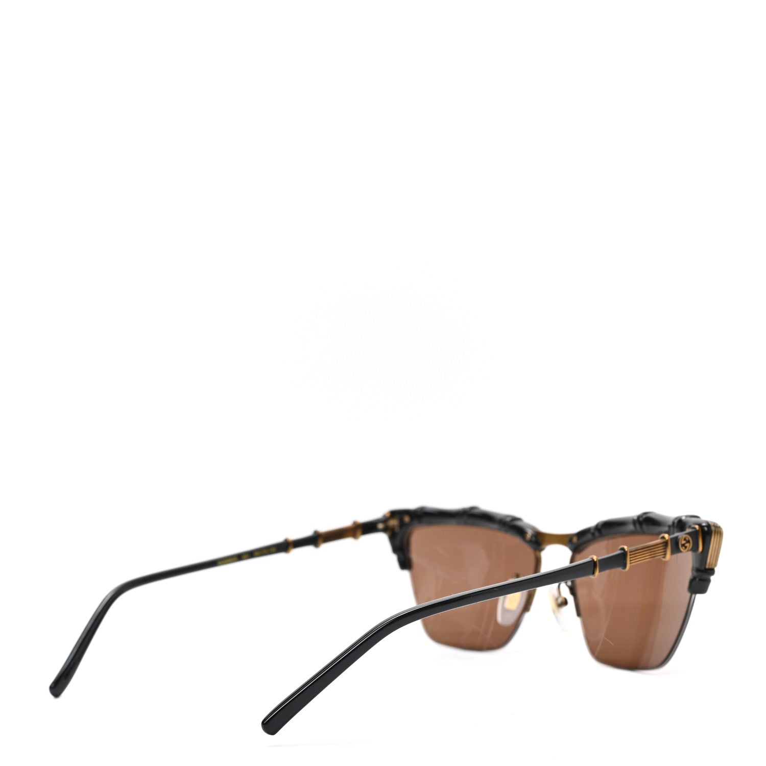 Gucci Acetate Metal Bamboo Sunglasses GG660S Black Brown 4 of 6