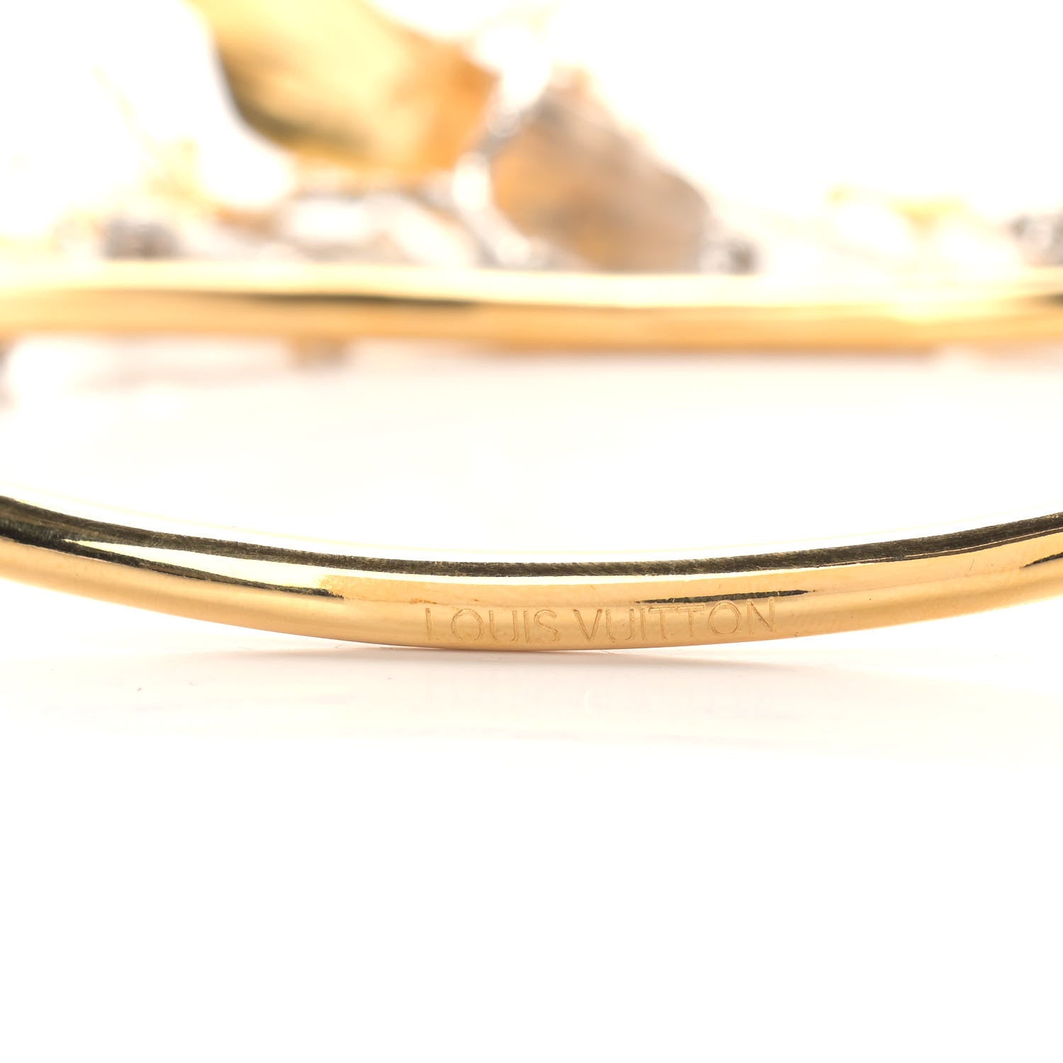 Louis Vuitton Metal Feathers Crew Necklace Gold Silver 4 of 4