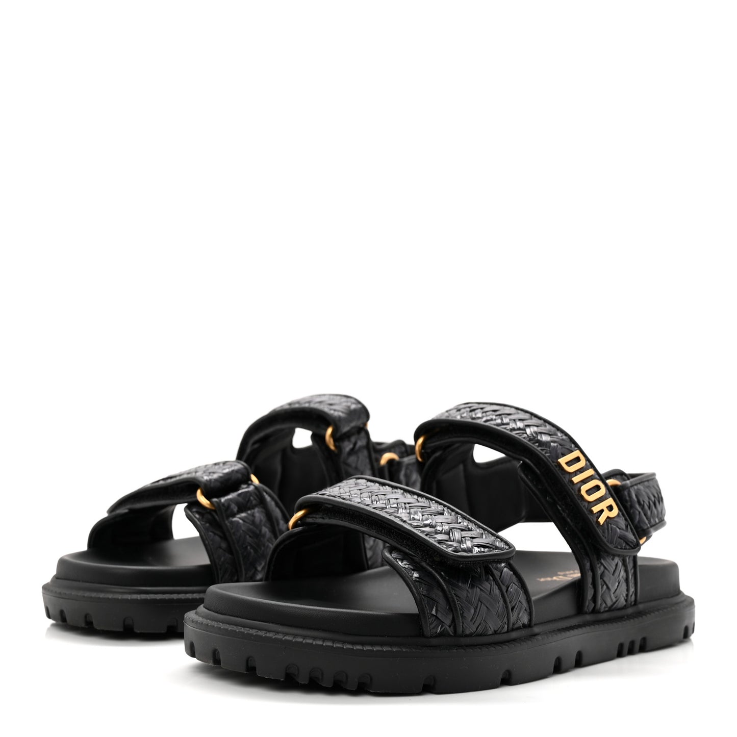 Woven Raffia Jute Dioract 10mm Sandals 38 Black