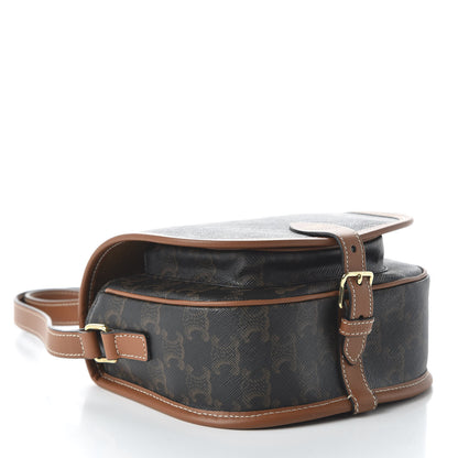 Celine Triomphe Canvas Medium Folco Bag Tan 4 of 10