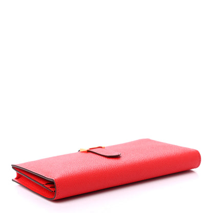 Hermes Epsom Bearn Gusset Wallet Rouge De Coeur 4 of 8