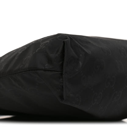 Gucci Nylon Monogram Dollar Calfskin Flat Messenger Bag Black 9 of 10