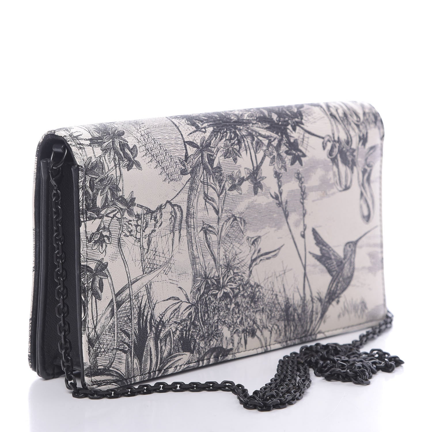 Christian Dior Calfskin Toile de Jouy Carnivora Wallet On Chain Pouch White 4 of 12