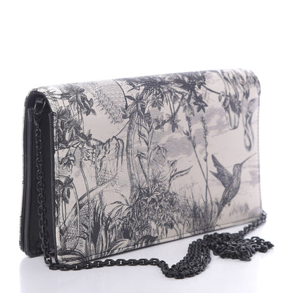 Christian Dior Calfskin Toile de Jouy Carnivora Wallet On Chain Pouch White 4 of 12