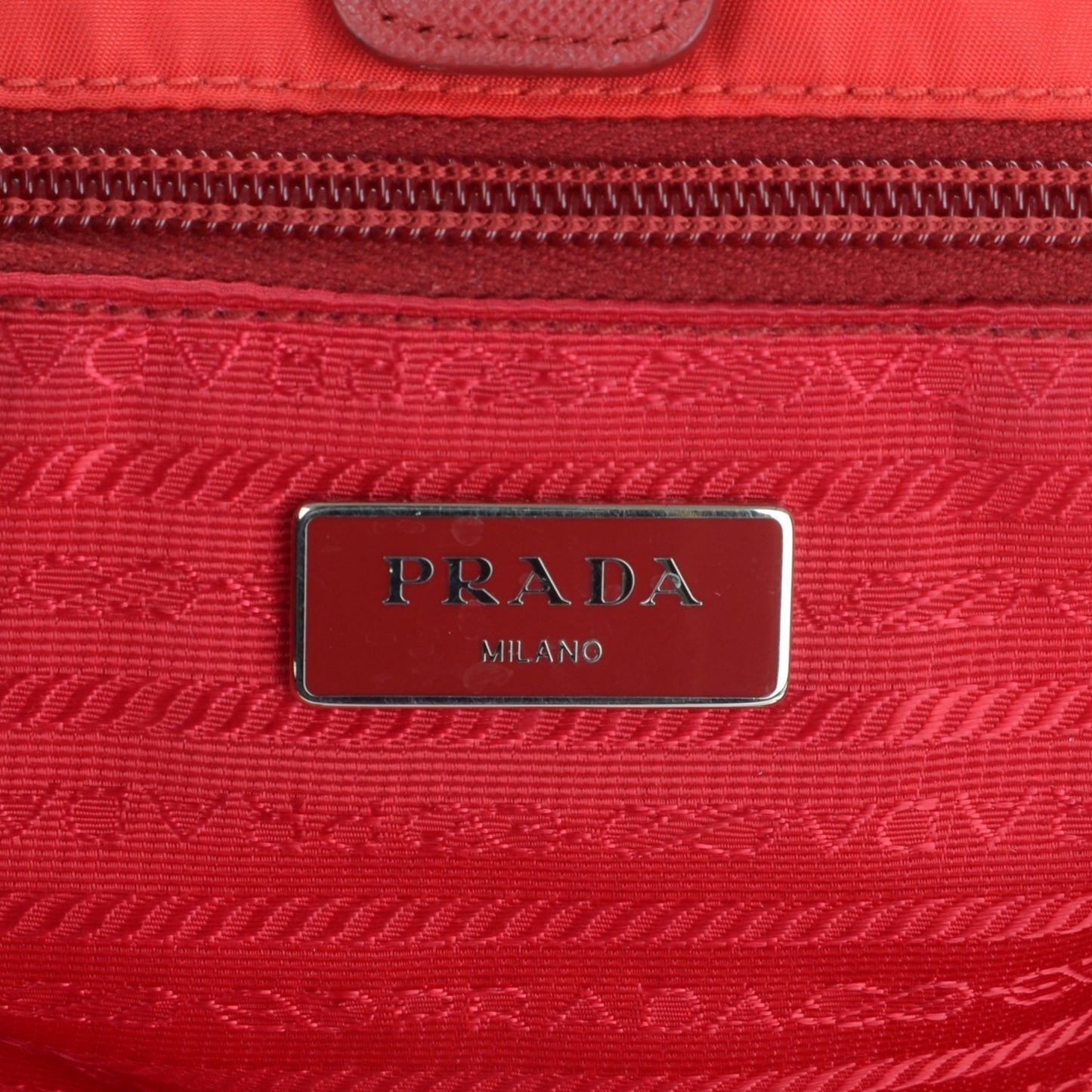 Nylon Vela Shopping Tote Rosso