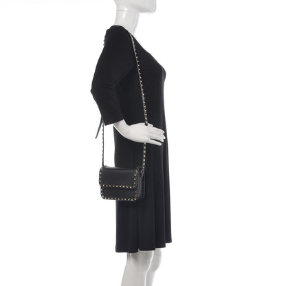 Valentino Garavani Vitello Rockstud Flap Crossbody Bag Black 2 of 9