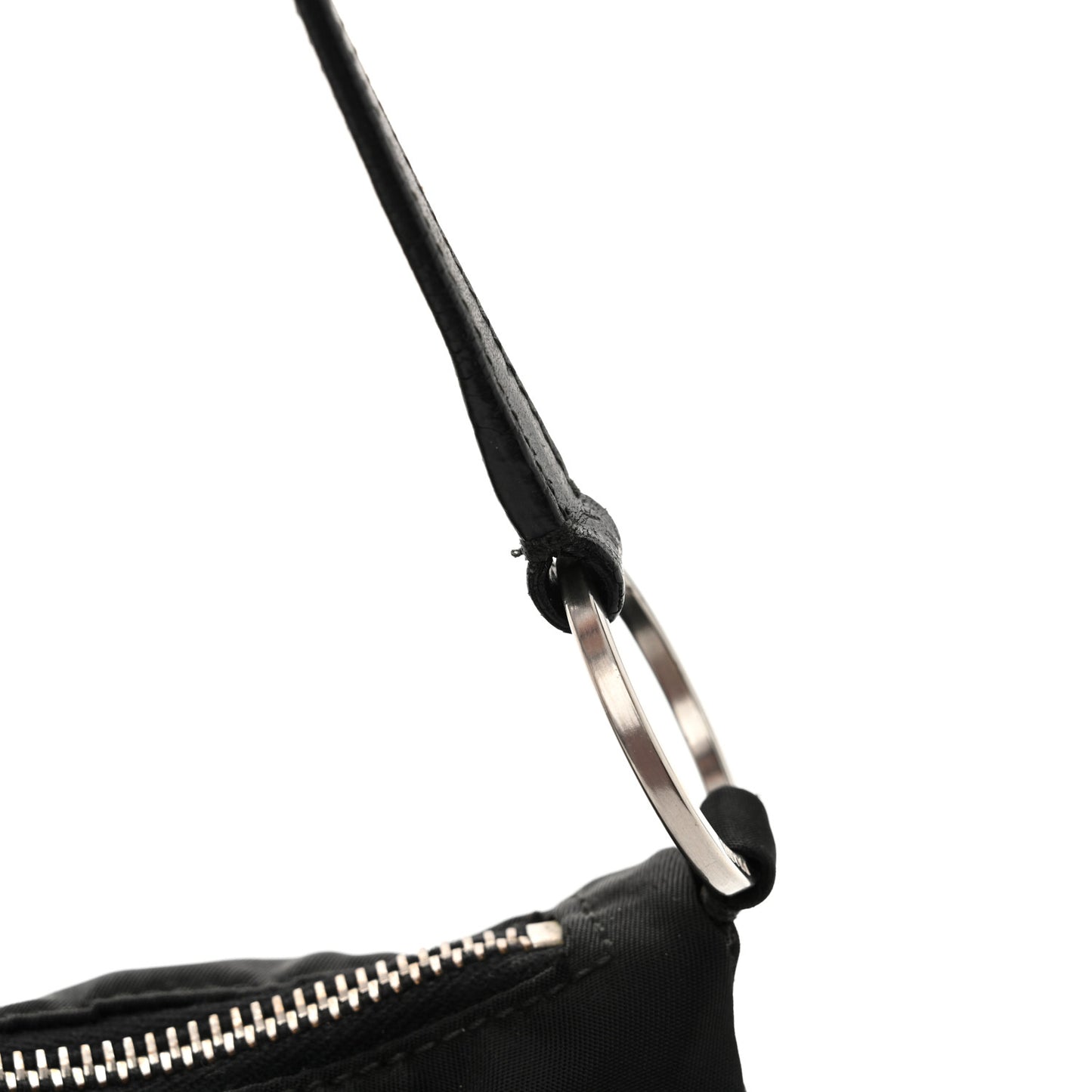 Tessuto Light Nylon Soft Calf Shoulder Bag Black