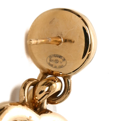 Chanel Metal Crystal Pearl CC Pendant Earrings Gold 4 of 4