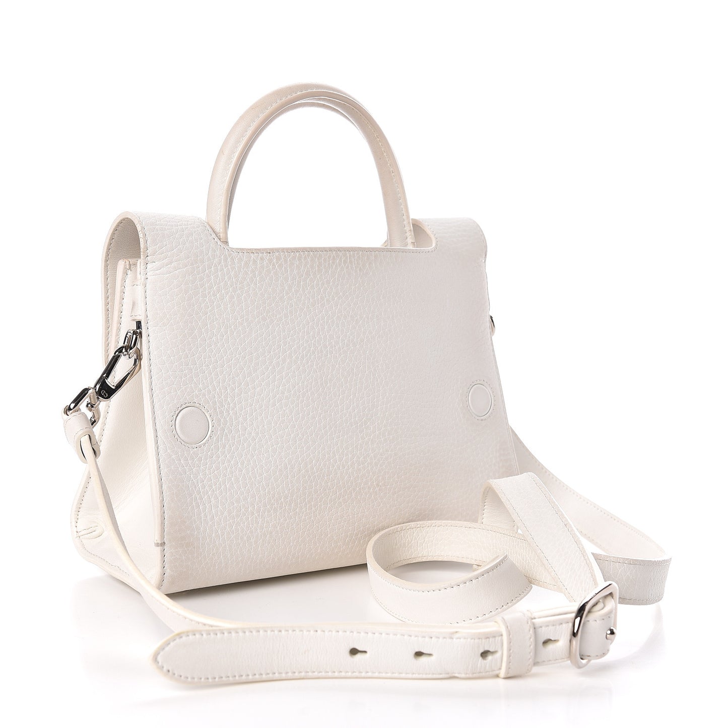 Grained Calfskin Mini Diorever Flap White
