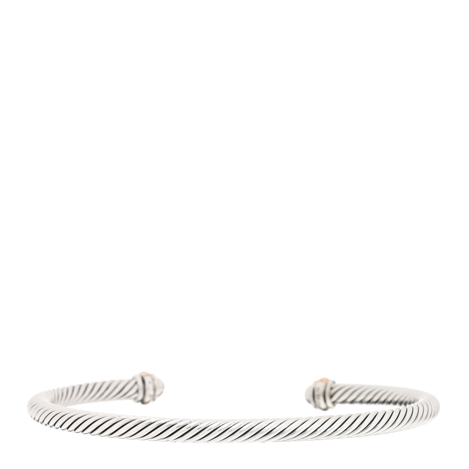 David Yurman Sterling Silver 18K Rose Gold 4mm Cable Classics Bracelet 2 of 3
