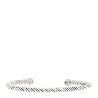 David Yurman Sterling Silver 18K Rose Gold 4mm Cable Classics Bracelet 2 of 3