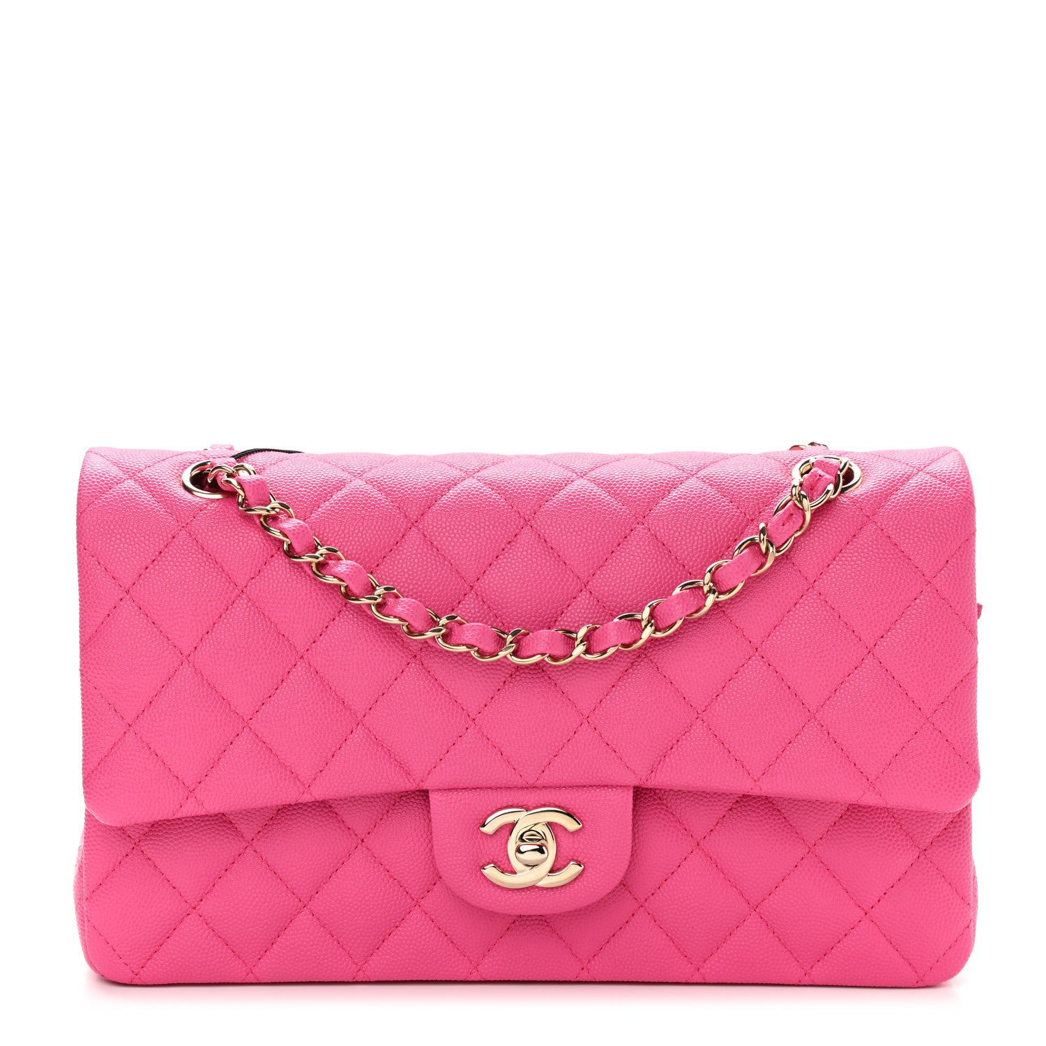 Chanel Caviar Quilted Medium Double Flap Dark Pink 1 of 10