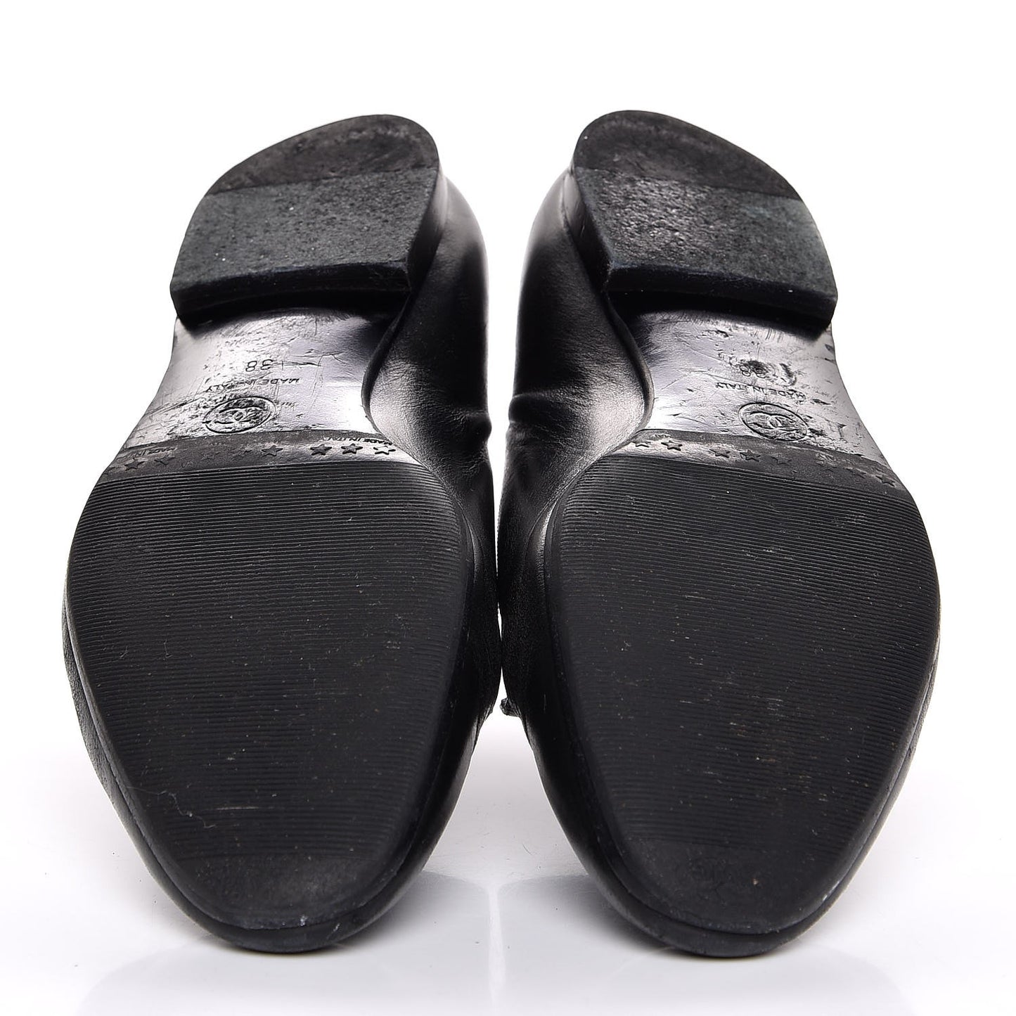 Calfskin CC Chain Loafers 38 Black