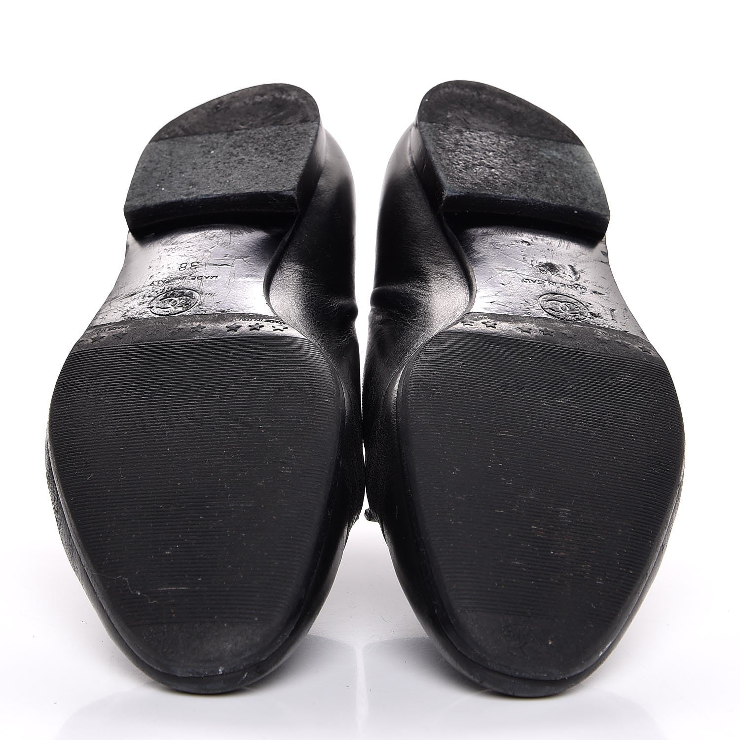 Chanel Calfskin CC Chain Loafers 38 Black 5 of 9